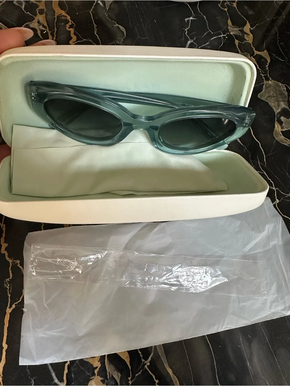 10 Crosby Derek Lam Seafoam Blue Cat-Eye Sunglasses